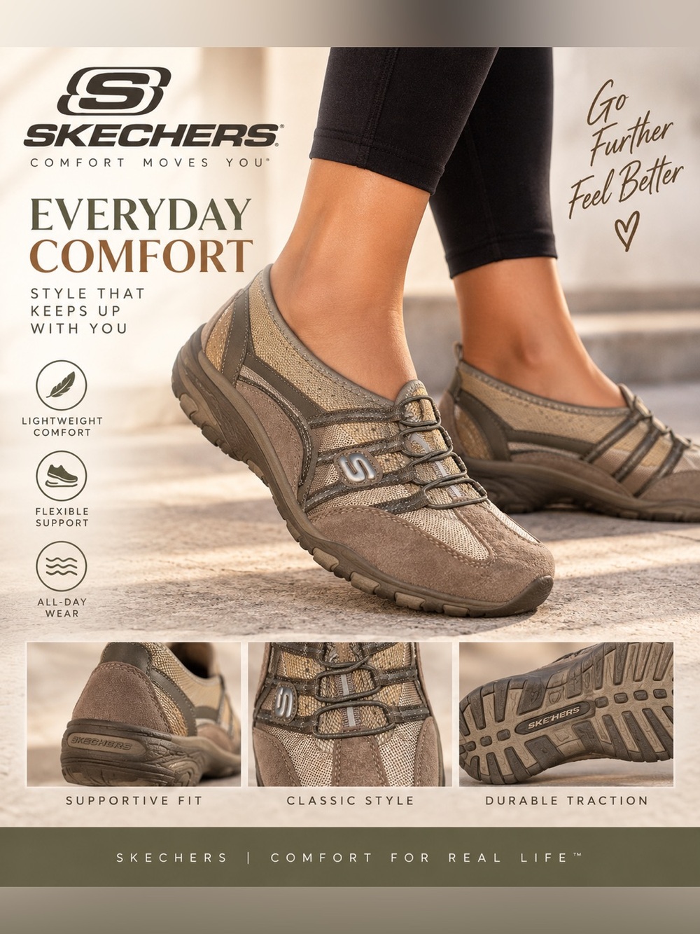 Skechers Women's Everyday Comfort Slip-On Sneakers in Taupe size 8.5